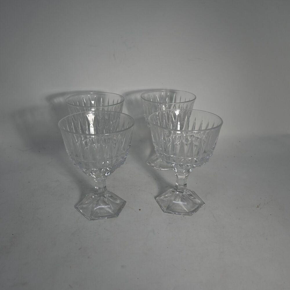 Fostoria Heritage Crystal Tall Sherbet Champagne Glasses Set of 4 #2887